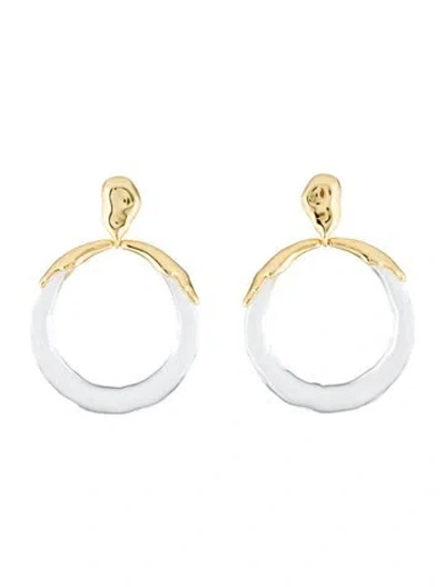 Pre-owned Alexis Bittar Liquid Lucite Hoop Earrings In Multi