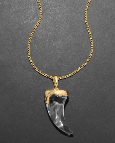 Alexis Bittar Liquid Lucite Horn Pendant Necklace In Gold