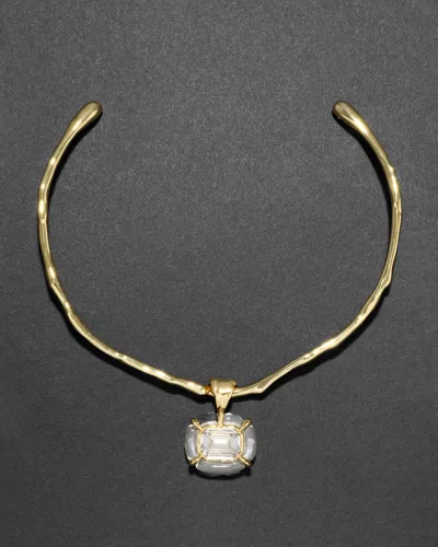 Alexis Bittar Liquid Lucite Jeweled Crystal Collar Necklace- In Gold