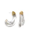Alexis Bittar Liquid Lucite Large Wave Hoop Earrings In 14k Gold Plated In Gold