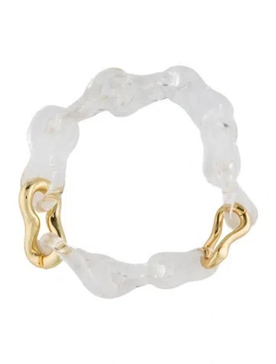 Pre-owned Alexis Bittar Liquid Lucite Link Necklace, 20" In Transparent