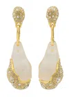 Alexis Bittar Liquid Lucite Pavé 14 Kt Gold-plated Drop Earrings In Gold