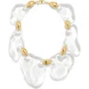 Alexis Bittar 14k Gold-plated Lucite Pebble Necklace In Clear