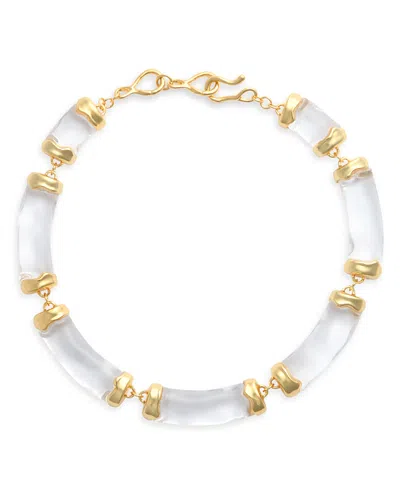 Alexis Bittar Liquid Lucite Pillow Link Necklace, 18 In Gold