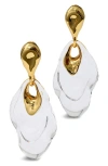 Alexis Bittar Liquid Lucite Ripple Statement Earrings In 14k Gold Plated In Gold