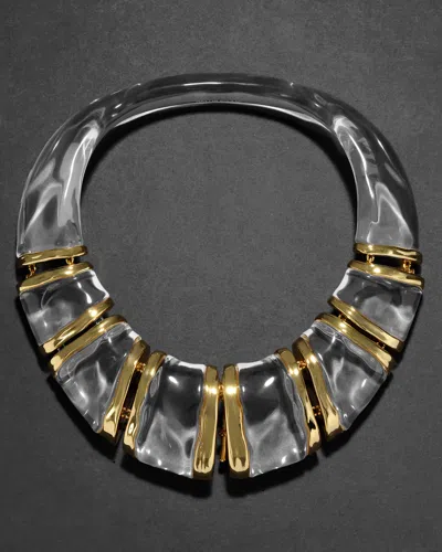 Alexis Bittar Liquid Lucite Segmented Bib Necklace In Gold
