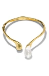 Alexis Bittar Womens Lucite Sprout 14ct Yellow Gold-plated Brass Collar In No Color
