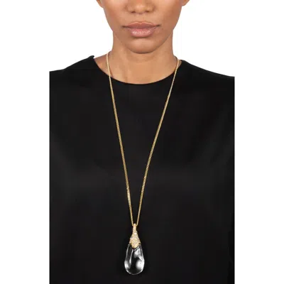 Alexis Bittar Liquid Lucite® Teardrop Pendant Necklace In Gold