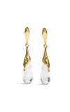 Alexis Bittar Liquid Lucite Teardrop Post Earring In Gold