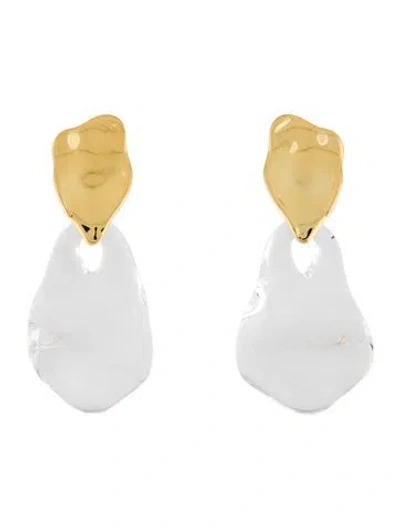 Pre-owned Alexis Bittar Liquid Lucite Wafer Drop Earrings In Multi