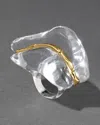 Alexis Bittar Liquid Lucite Wave Ring In Red