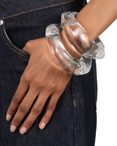 Alexis Bittar Liquid Lucite Wavy Bangle Bracelet Size M/l  | Statement Jewelry From  In Purple