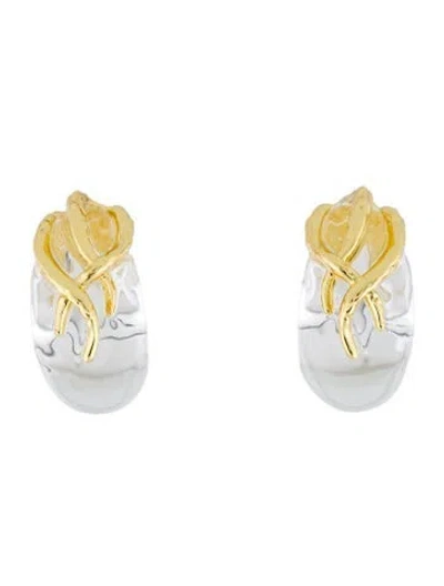 Pre-owned Alexis Bittar Liquid Vine Lucite Clip Hoop Earrings In Multi