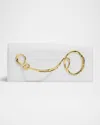 Alexis Bittar Lizard-embossed Leather Clutch Bag With Side Handle In White