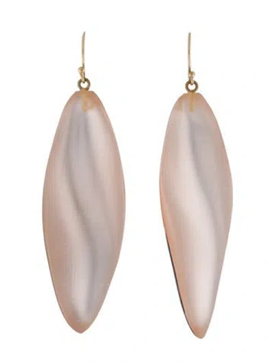 Pre-owned Alexis Bittar Long Leaf Lucite Drop Earrings In Multi