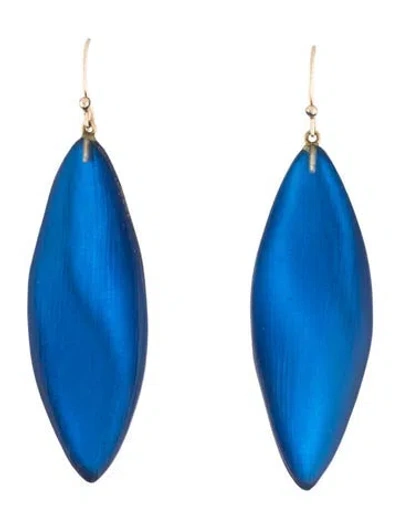Pre-owned Alexis Bittar Long Leaf Lucite Drop Earrings In Multicolor