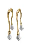 Alexis Bittar Lucite Front Back Double Drop Earrings In Gold