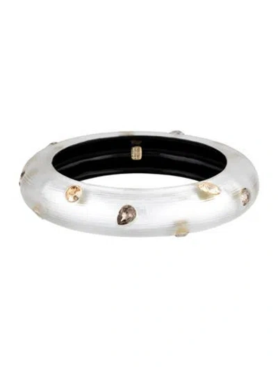 Pre-owned Alexis Bittar Lucite & Crystal Bangle Bracelet, 8" In Multi
