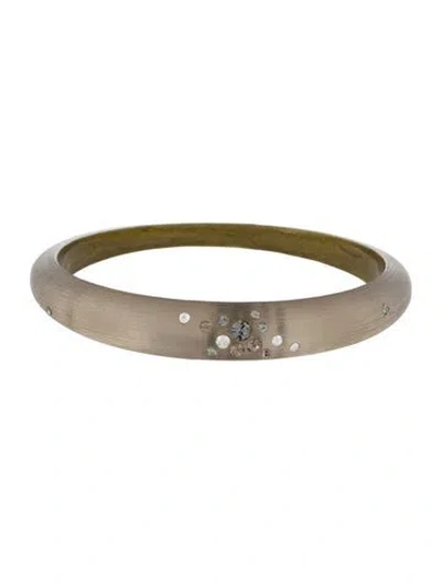 Pre-owned Alexis Bittar Lucite & Crystal Bangle Bracelet, 8.25" In Multi