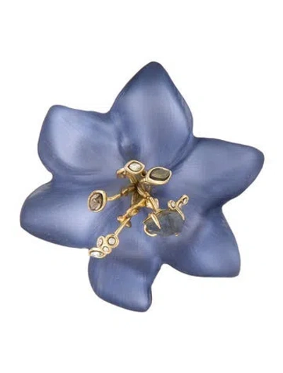 Pre-owned Alexis Bittar Lucite & Crystal Brooch Pin In Multi