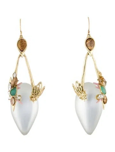 Pre-owned Alexis Bittar Lucite & Crystal Bumble Bee Drop Earrings