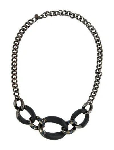 Pre-owned Alexis Bittar Lucite & Crystal Chain Necklace, 20.5" In Multi