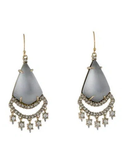 Pre-owned Alexis Bittar Lucite & Crystal Chandelier Earrings In Multi