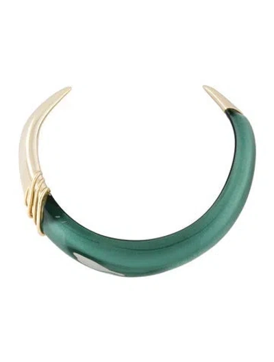 Pre-owned Alexis Bittar Lucite & Crystal Choker Necklace, 15"