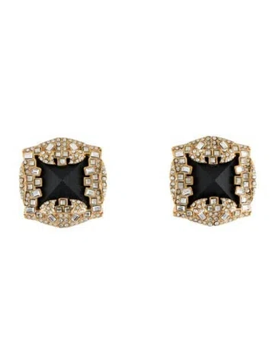 Pre-owned Alexis Bittar Lucite & Crystal Clip-on Earrings In Multi