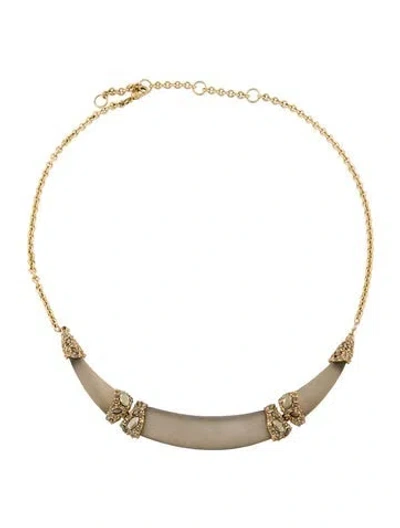 Pre-owned Alexis Bittar Lucite & Crystal Collar Necklace, 21" In Multi