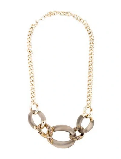 Pre-owned Alexis Bittar Lucite & Crystal Collar Necklace, 22.25" In Multicolor