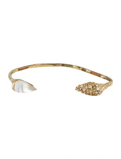 Pre-owned Alexis Bittar Lucite & Crystal Cuff Bracelet, 6.25" In Multi