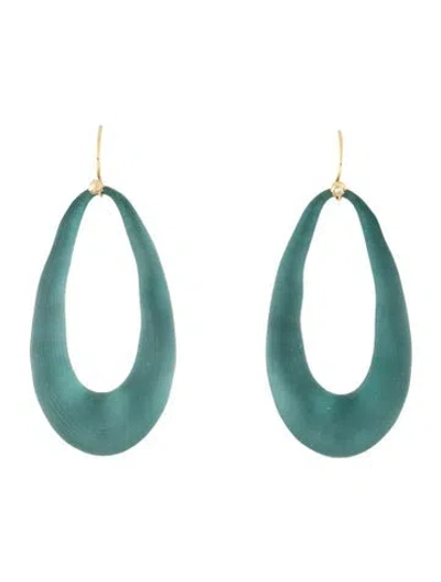 Pre-owned Alexis Bittar Lucite & Crystal Drop Earrings In Black/blue