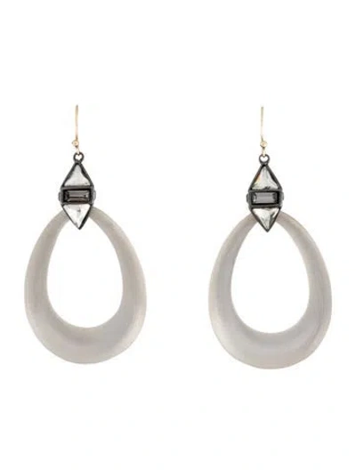 Pre-owned Alexis Bittar Lucite & Crystal Drop Earrings In Multi