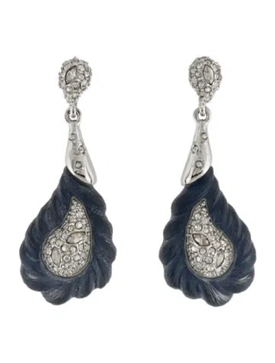 Pre-owned Alexis Bittar Lucite & Crystal Drop Earrings In Multi