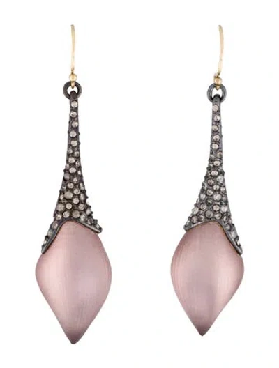 Pre-owned Alexis Bittar Lucite & Crystal Drop Earrings In Multi