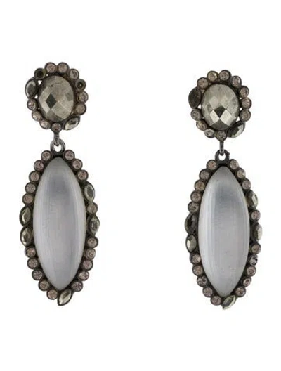Pre-owned Alexis Bittar Lucite And Crystal Drop Earrings In Multi