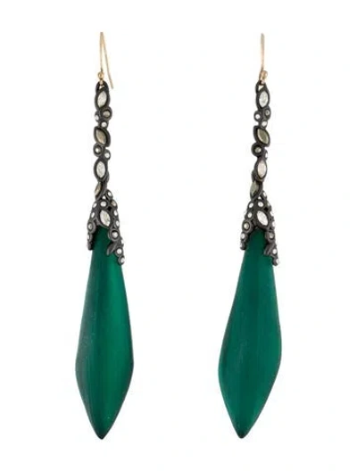 Pre-owned Alexis Bittar Lucite & Crystal Drop Earrings In Multi