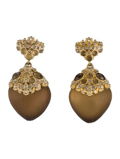 Pre-owned Alexis Bittar Lucite & Crystal Drop Earrings In Multi