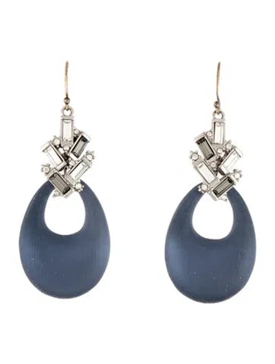 Pre-owned Alexis Bittar Lucite & Crystal Drop Earrings In Multi