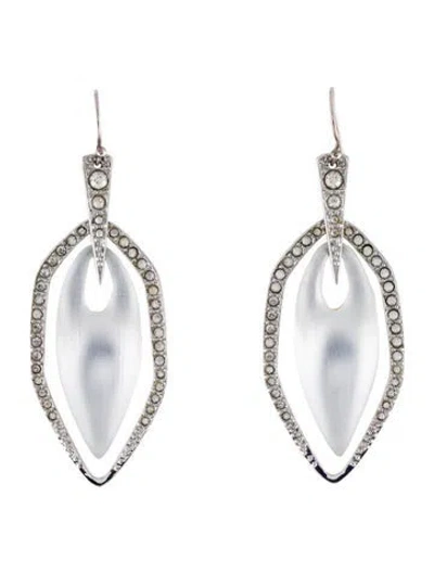Pre-owned Alexis Bittar Lucite & Crystal Drop Earrings In Multi