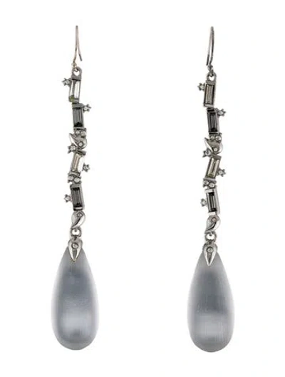 Pre-owned Alexis Bittar Lucite & Crystal Drop Earrings In Multi