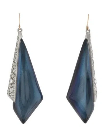 Pre-owned Alexis Bittar Lucite & Crystal Drop Earrings In Multi