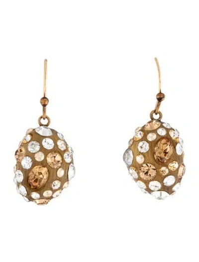 Pre-owned Alexis Bittar Lucite & Crystal Drop Earrings In Multicolor