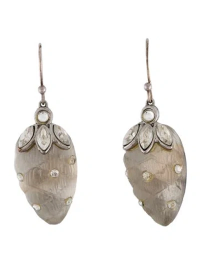 Pre-owned Alexis Bittar Lucite & Crystal Drop Earrings In Multicolor