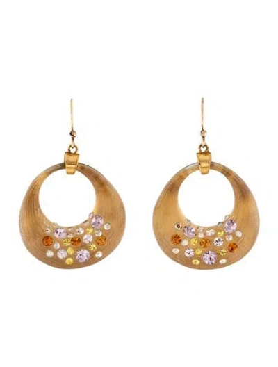 Pre-owned Alexis Bittar Lucite & Crystal Drop Earrings In Multicolor