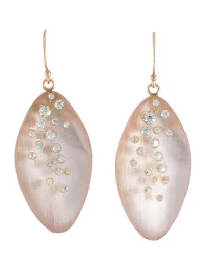 Pre-owned Alexis Bittar Lucite & Crystal Drop Earrings In Pink