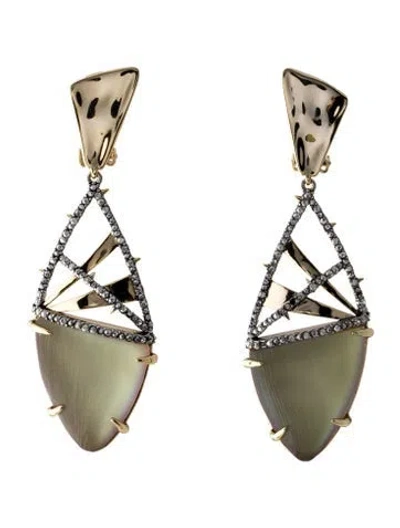 Pre-owned Alexis Bittar Lucite & Crystal Drop Earrings In Transparent