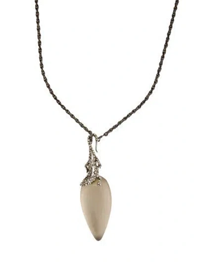 Pre-owned Alexis Bittar Lucite And Crystal Encrusted Lizard Pendant Necklace, 19.5" In Multicolor