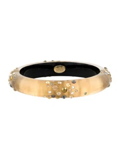 Pre-owned Alexis Bittar Lucite & Crystal Hinge Bangle Bracelet, 7"